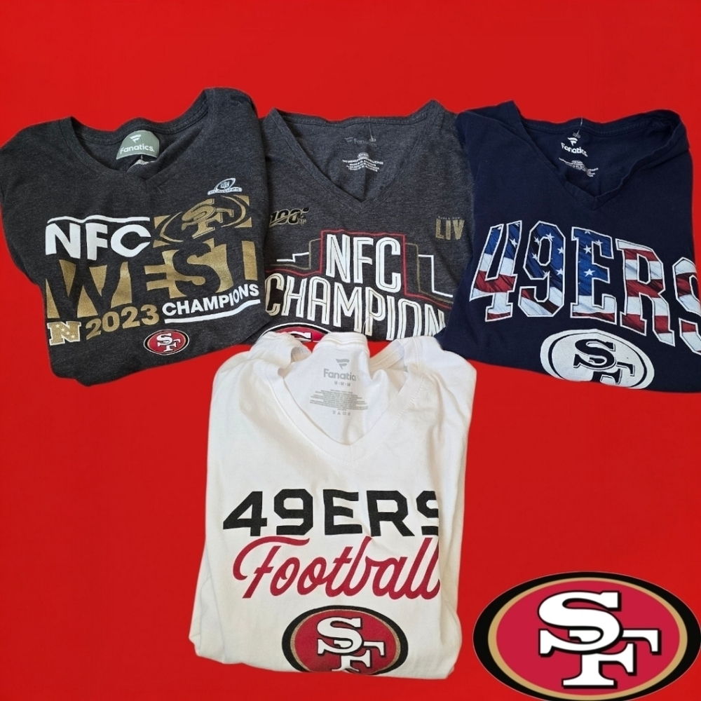 San Francisco 49ers Women's T-Shirt Lot - 4 Shirts, Size Medium, Fanatics
